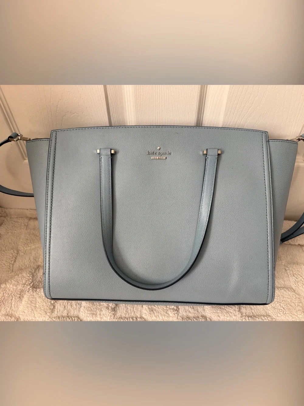 kate spade Pale Blue Structured Leather Tote